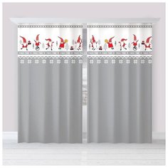 Портьеры Этель Xmas time (5181440) на ленте 260 см серый