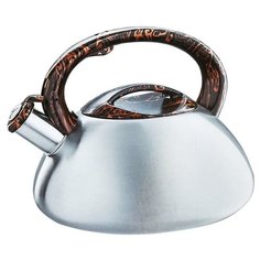 Webber Чайник со свистком BE-0594, 3 л, черный мрамор