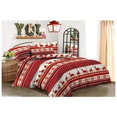 Постельное белье 2-спальное Бояртекс Galla SH(7056), полисатин, 70 х 70 см красный/белый