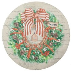 Салфетка Доляна Новогоднее настроение 4469464 30 см зеленый