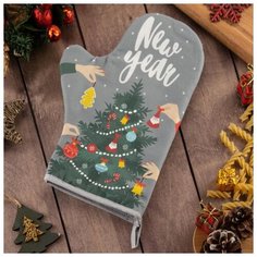 Прихватка Этель New year серый