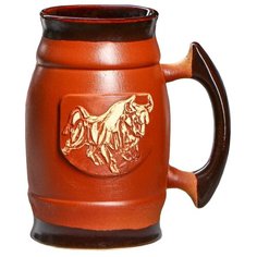 Керамика ручной работы Пивная кружка Бык 600 мл коричневый