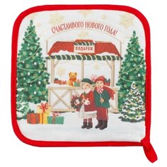 Прихватка Этель Новогодняя ярмарка (5077891) зеленый/красный