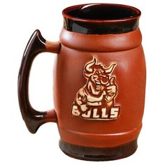 Керамика ручной работы Пивная кружка Бык 600 мл коричневый