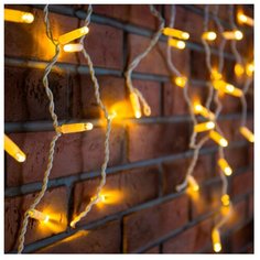 Гирлянда NEON-NIGHT Бахрома (Айсикл), 48 LED, 180х50 см, 48 ламп, теплый белый/белый провод