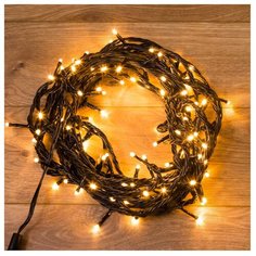 Гирлянда NEON-NIGHT Твинкл Лайт, 100 LED, 1000 см, 100 ламп, теплый белый/черный провод