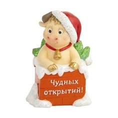 Фигурка Феникс Present Бычок в печной трубе, 8.5 см бежевый/красный