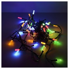 Гирлянда FunRay Нить Лучики 500 см, 60 ламп, разноцветный/темно-зеленый провод