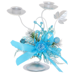 Подсвечник Зимнее волшебство Голубая лента