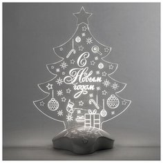 Фигурка Luazon Ёлка с подарком 24 см теплый белый