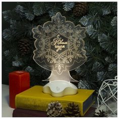 Фигурка Luazon Lighting Снежинка 22.5 см теплый белый/белый