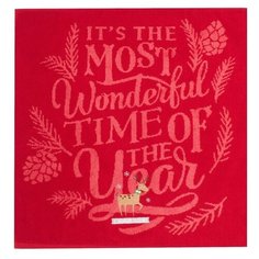 Этель полотенце С новым годом (4360187) для рук 50х50 см красный