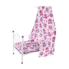 Yako Кроватка для куклы с балдахином Совушка (M0611-11) белый/фиолетовый