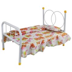 Yako Кроватка для куклы Мишка (M0610-12) белый/оранжевый