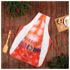 Фартук Зимнее волшебство Новый год Real Bad Santa 50х70см (4923766) красный