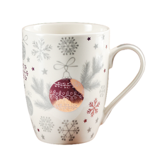 Доляна Кружка Новогодний шар 350 мл белый