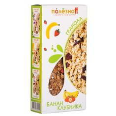 Гранола Полезноff Банан-клубника, коробка, 200 г