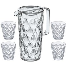 Набор Koziol Crystal кувшин и 4 стакана 5 предметов прозрачный