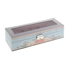 Шкатулка для 6 часов РЕМЕКО Цветы 612508 голубой