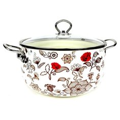 Кастрюля Kelli KL-4458-22 5.3л, белый/красный