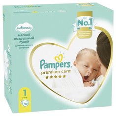 Pampers подгузники Premium Care 1 (2-5 кг) 102 шт.