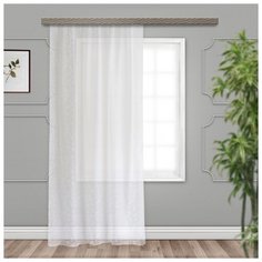 Тюль Witerra вуаль с тиснением бабочки на ленте 500х260 см белый