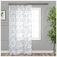 Тюль Witerra Японский пион на ленте 300х260 см голубой