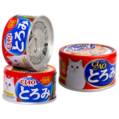 Корм для кошек CIAO с гребешком, с курицей, с тунцом 3шт. х 80 г