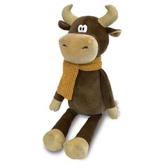 Мягкая игрушка Maxitoys Бычок Федот в вязаном шарфе 28 см