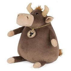 Мягкая игрушка Maxitoys Бык Макар с цепочкой и медальоном 26 см