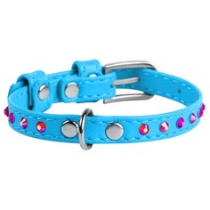 Ошейник COLLAR Glamour с клеевыми стразами 3268 21-29 см голубой