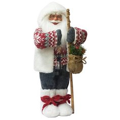 Фигурка Maxitoys Дед Мороз с посохом в свитере 61 см белый/серый/красный