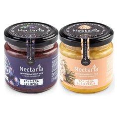 Крем-мед NECTARIA с черной смородиной, с кедровым орехом, 2 шт набор
