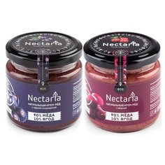 Крем-мед NECTARIA с черной смородиной, с вишней, 2 шт набор