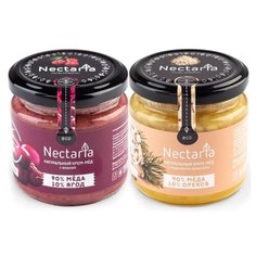 Крем-мед NECTARIA с вишней, с кедровым орехом, 2 шт набор