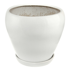 Горшок Qianjin для цветов белый д31 с поддоном