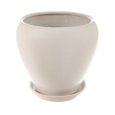 Горшок для цветов с поддоном белый д24 Qianjin
