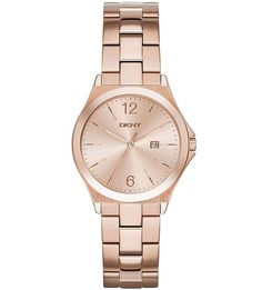 Часы с металлическим браслетом золотистого цвета Dkny