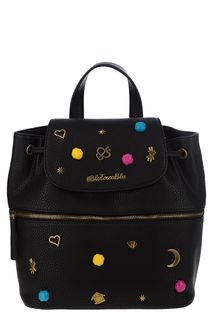 Вместительный черный рюкзак с ярким декором Tosca BLU