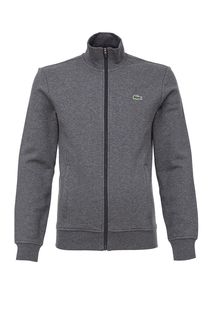 Серая толстовка из хлопка на молнии Lacoste