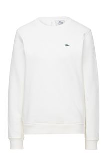 Свитшот из хлопка молочного цвета Lacoste