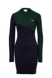 Облегающее трикотажное платье с длинными рукавами Lacoste