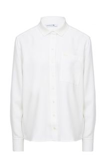 Оверсайз рубашка молочного цвета Lacoste