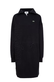 Короткое платье толстовка с декоративной вышивкой Lacoste