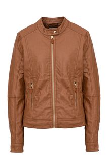 Куртка из экокожи коричневого цвета Tom Tailor