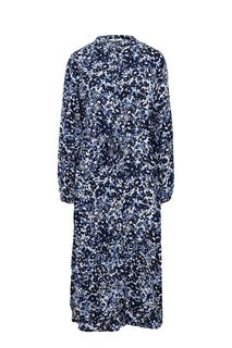 Синее платье средней длины с цветочным принтом Tom Tailor
