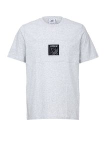 Серая футболка из хлопка с нашивкой Adidas Originals