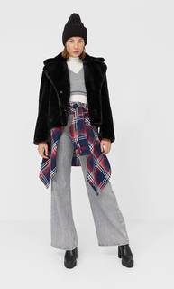 Stradivarius Куртка Из Искусственного Меха Женская Коллекция Черный S