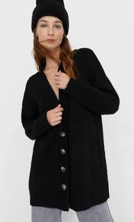 Stradivarius Длинный Кардиган Женская Коллекция Черный M