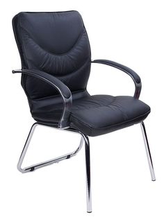 Стул Leeds Chrome D/Кожа черная/Кожзам черный Multi Office